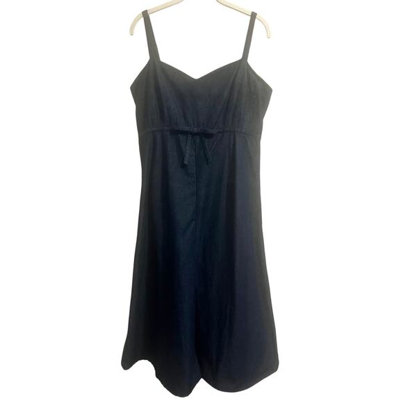 Kate Spade Dark Blue Denim Bow-waist Full Skirt Dress Womens sz. 14 - Picture 4 of 13